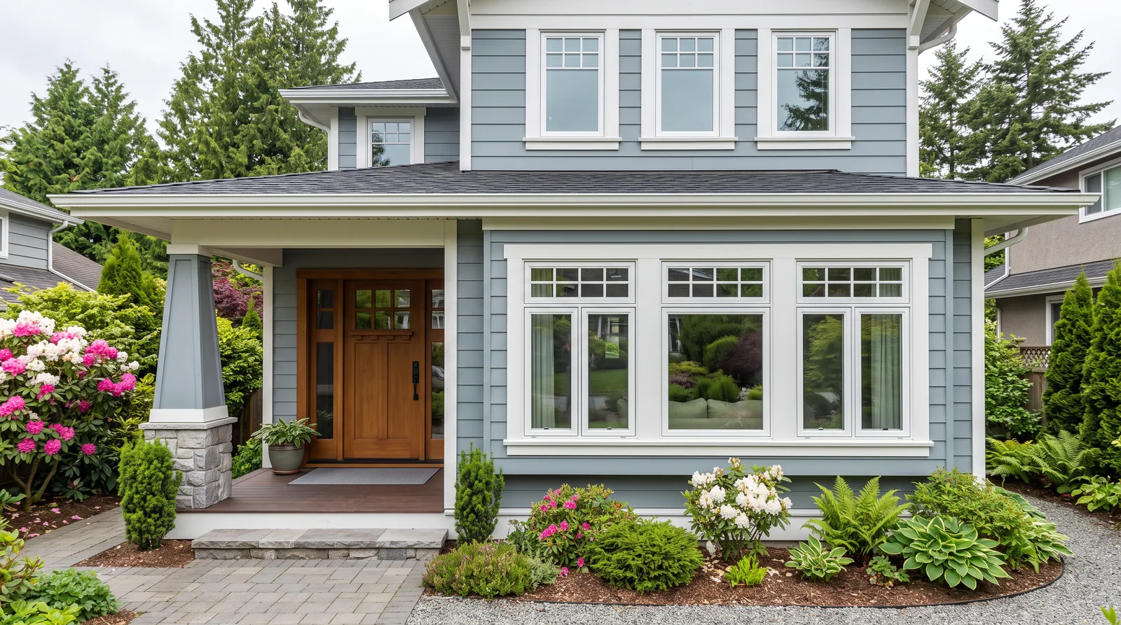 Before and after — aluminum sliders to CA5500 casement windows in Kitsilano