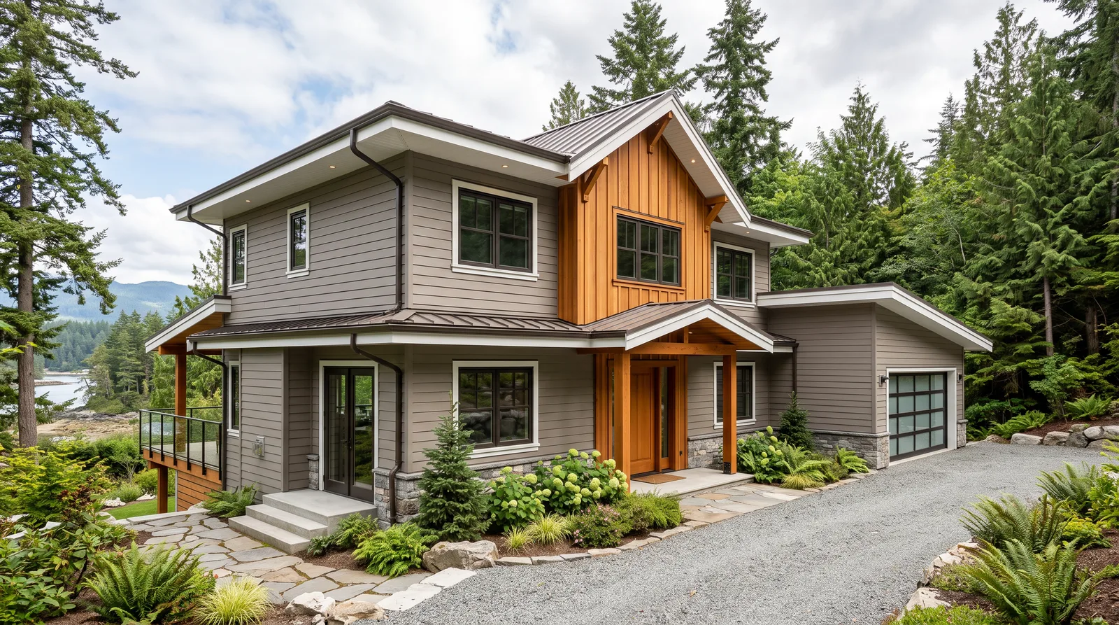 Completed modern building exterior with mixed fiber cement and metal panel cladding in Vancouver BC