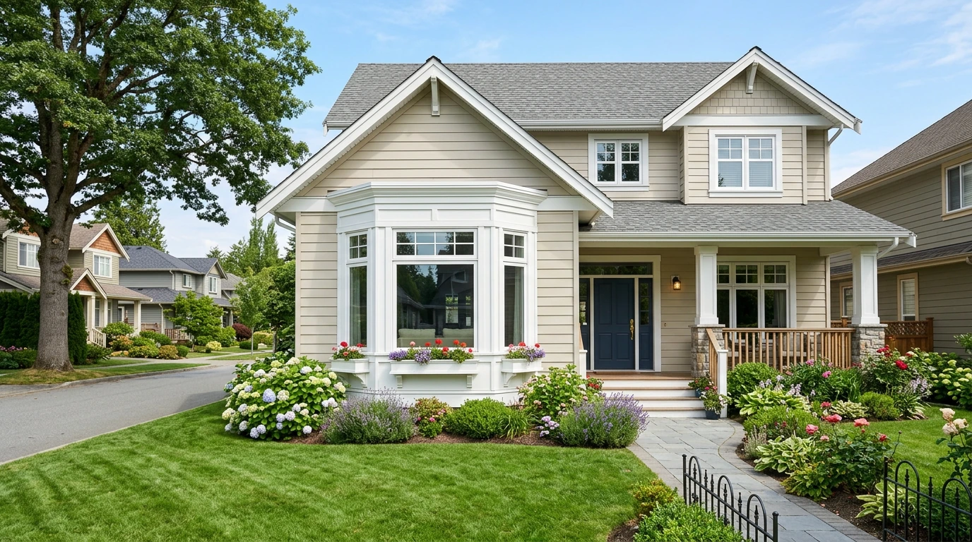 Custom bay window installation adding character to family home in Langley
